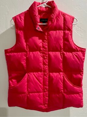 Lands' End Bright Pink Puffer Vest SZ S